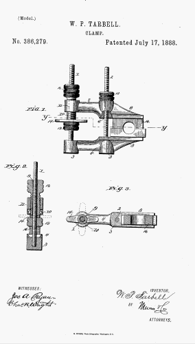 Drawing in Patent 386, 278 to Tarbell