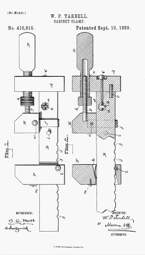 Drawing in Patent 410, 815 to Tarbell