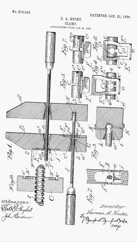 Drawing in Patent 810, 543 to Knoke, used by Handy, Full Size, 1700W x 3000H, 27K